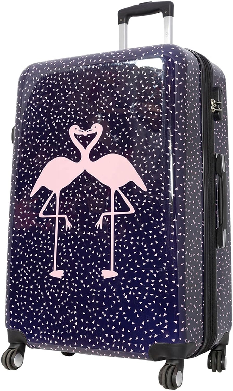 Bowatex Grosser 115 Li Reisekoffer, hübsche Flamingo Motiv Koffer mit Vogel 77 cm