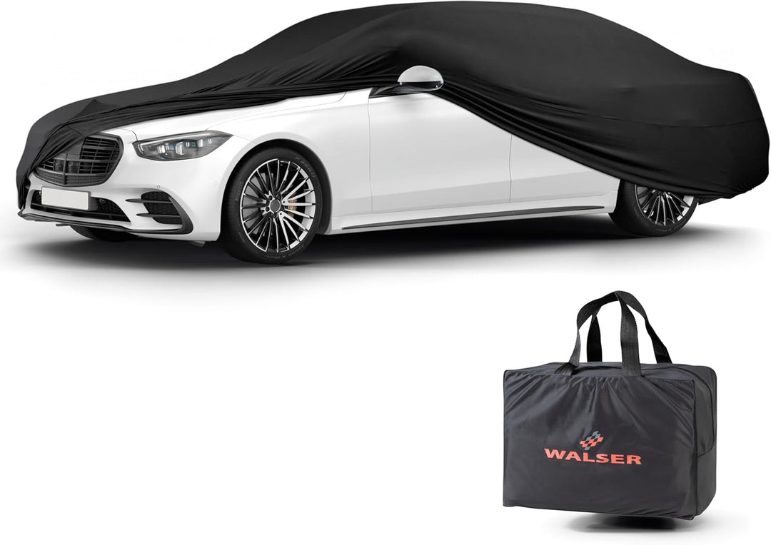 WALSER Abdeckung Auto Indoor Stretch Basic, Autoabdeckung Winter, staubdichte Autogarage Abdeckung,