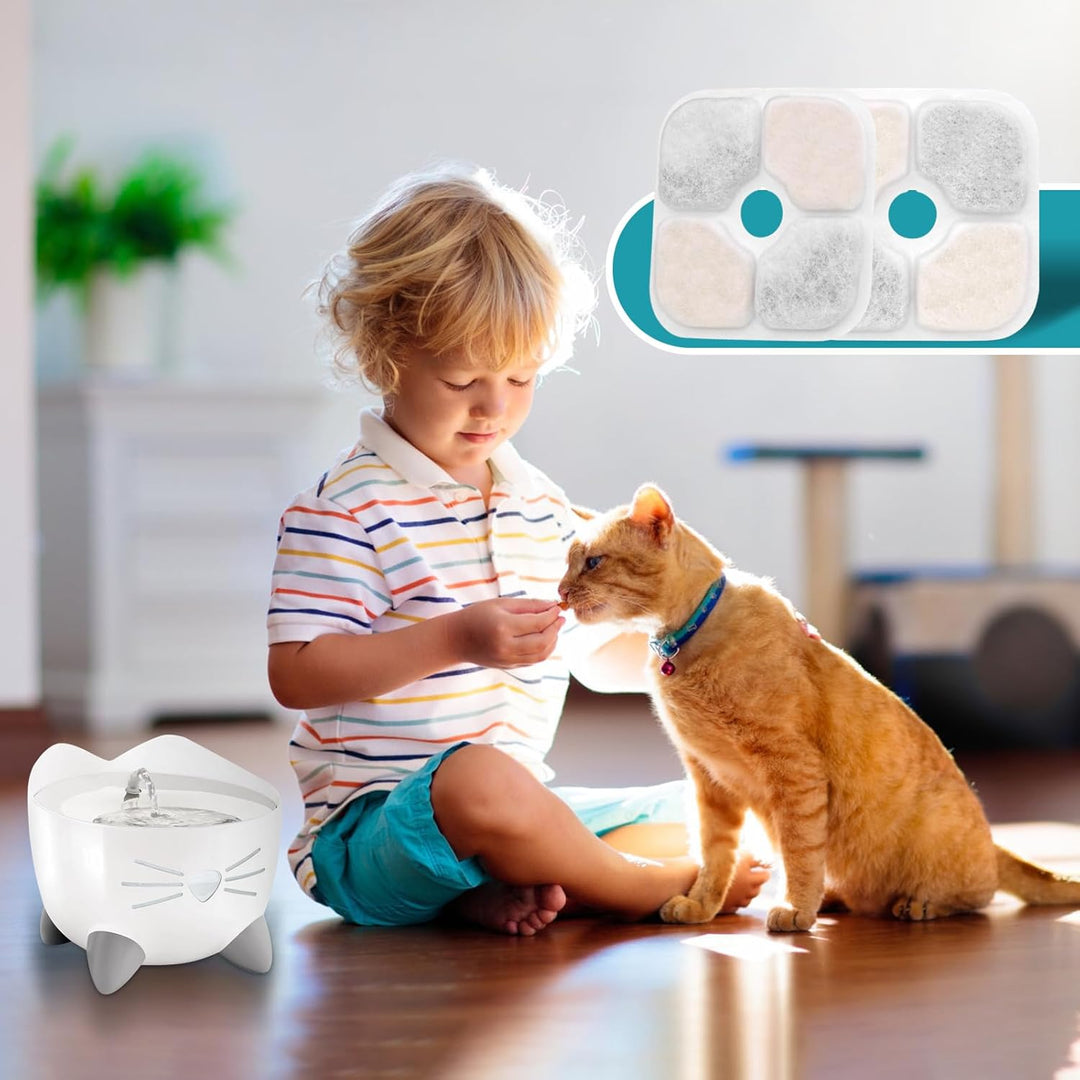 PARTSEE 20 Stück Katzenbrunnen Filter für 2,5L Catit Pixi Trinkbrunnen, Harz aktivierte Kohlenstoff