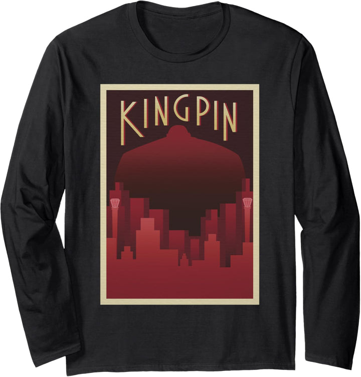 Marvel Kingpin Deco Style Hell's Kitchen Silhouette Langarmshirt