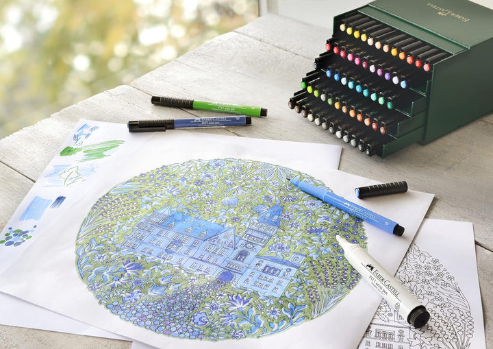 Faber-Castell 167150 PITT Künstlerstift Studiobox 60x Marker 60 stück (1er Pack) Single, 60 stück (1
