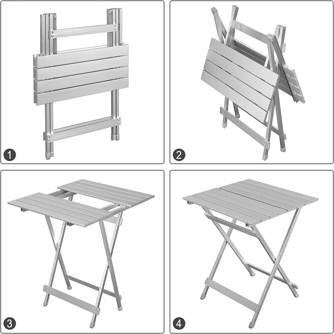 WOLTU Alu Tisch Klapptisch Campingtisch Balkontisch Gartentisch Klappbar aus Aluminium, 50.5x47x59.5