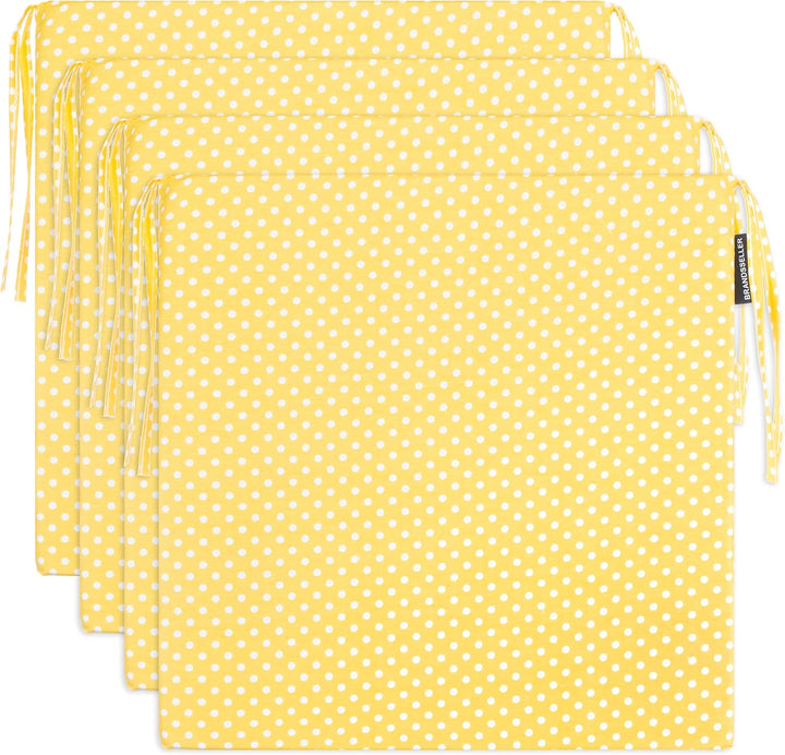 Brandsseller Sitzkissen Punkte 4er-Set ca. 40x40 cm mit Klettverschluss Stuhlauflage Sitzauflage 4 K
