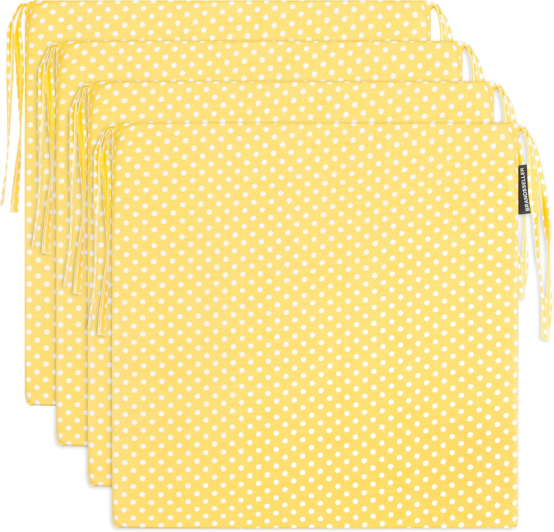 Brandsseller Sitzkissen Punkte 4er-Set ca. 40x40 cm mit Klettverschluss Stuhlauflage Sitzauflage 4 K