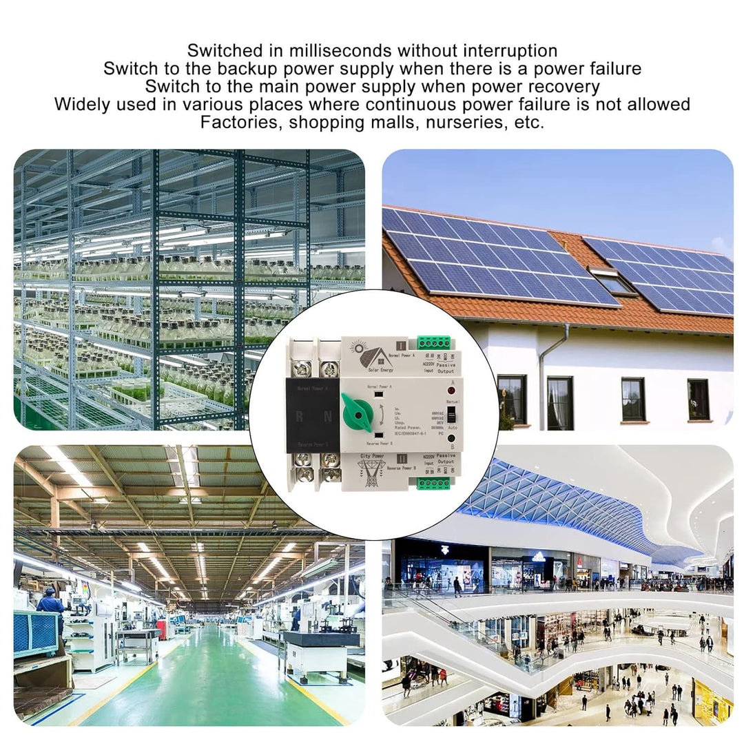 Mini ATS 2P Automatischer Transferschalter, Dual Power Switch Din Rail Typ Automatischer Transfersch