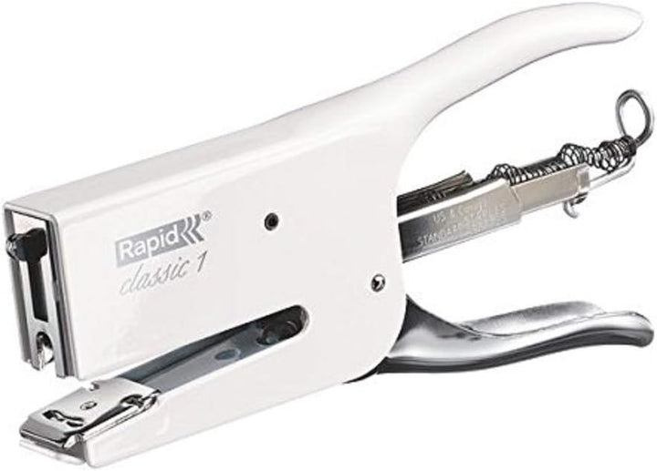 Rapid 5000491 Heftzange K1 (Metall, Heftleistung 50 Blatt, Heftklammerntyp 24) weiss coconut kiss, c
