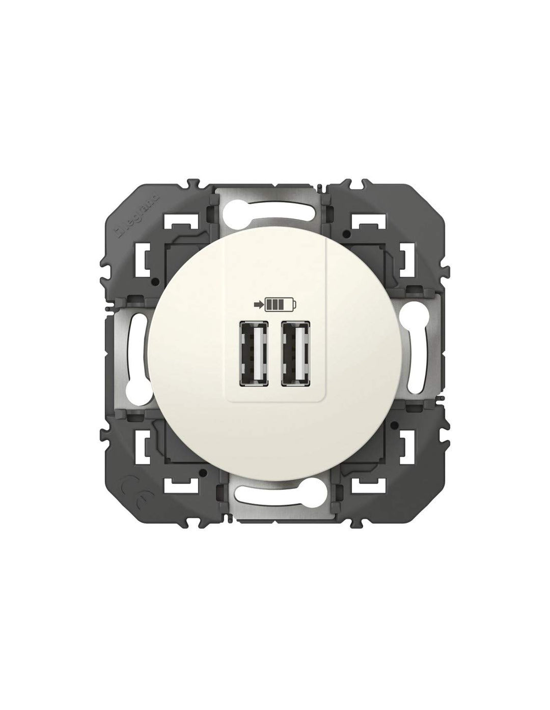 Legrand 600343 Doppel-Ladegerät USB Typ A Dooxie, 2,4 A, weisses Finish
