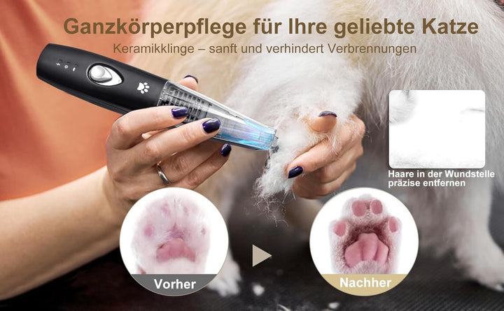 Hofeny Hundeschermaschine mit Staubsauger, Katzenkrallen-Trimmer, leise Pfotenschermaschine, Haustie