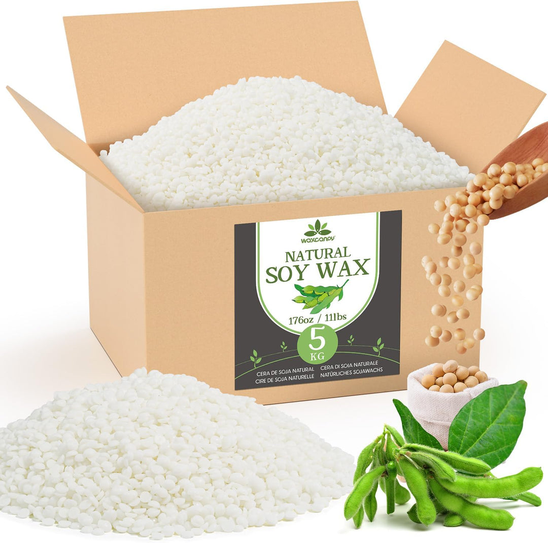 Sojawachs für Kerzen 5KG, Premium Kerzenwachs, Kerzenwachs zum Giessen & Kerzenherstellung, 100% Nat