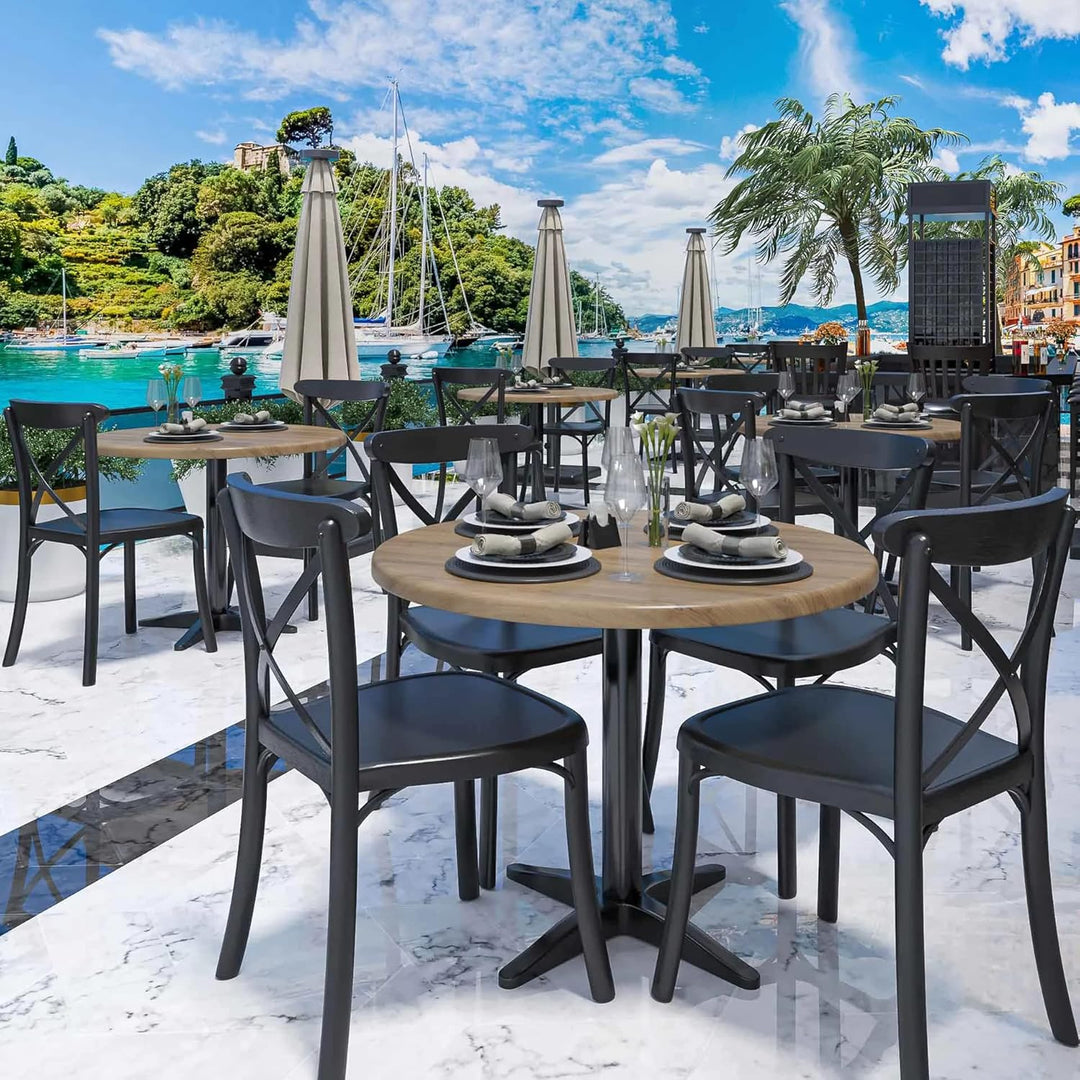 GGMMÖBEL WERZA | Werzalit Tischplatte | Eiche | Ø 60 cm | Topalit Gartentischplatte | Perfekt für kl