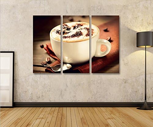 islandburner Bild Bilder auf Leinwand Cappuccino V2 Kaffee Küche 3p XXL Poster Leinwandbild Wandbild