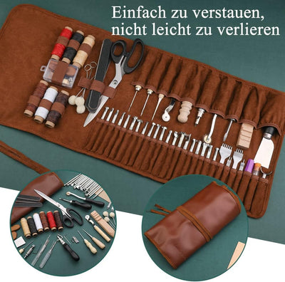 Wamkon Lederhandwerks-Werkzeuge Leder-Nähset Lederschnitzwerkzeuge Lederhandwerks-Werkzeug-Set für L