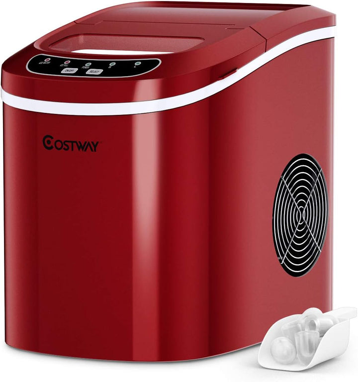COSTWAY Eiswürfelmaschine 12KG/24H, Ice Maker 9 Eiswürfel in 6-13min, Eismaschine 2,2L Wassertank, E