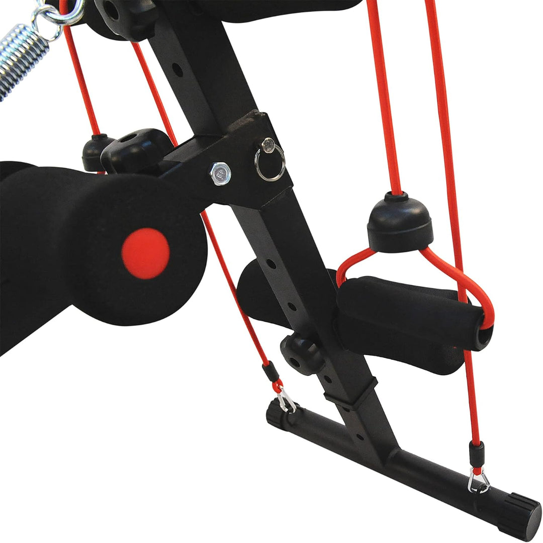 HOMCOM Sit Up Bank Bauchtrainer Trainingsbank Fitnessbank verstellbar gepolstert inkl. Widerstandsbä