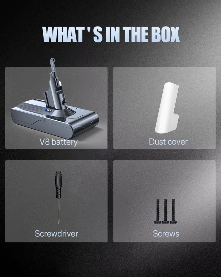 6000mAh Akku kompatibel mit Dyson V8 Absolute, V8 Animal, V8 Animal Exclusive, V8 Fluffy, SV10 V8 -