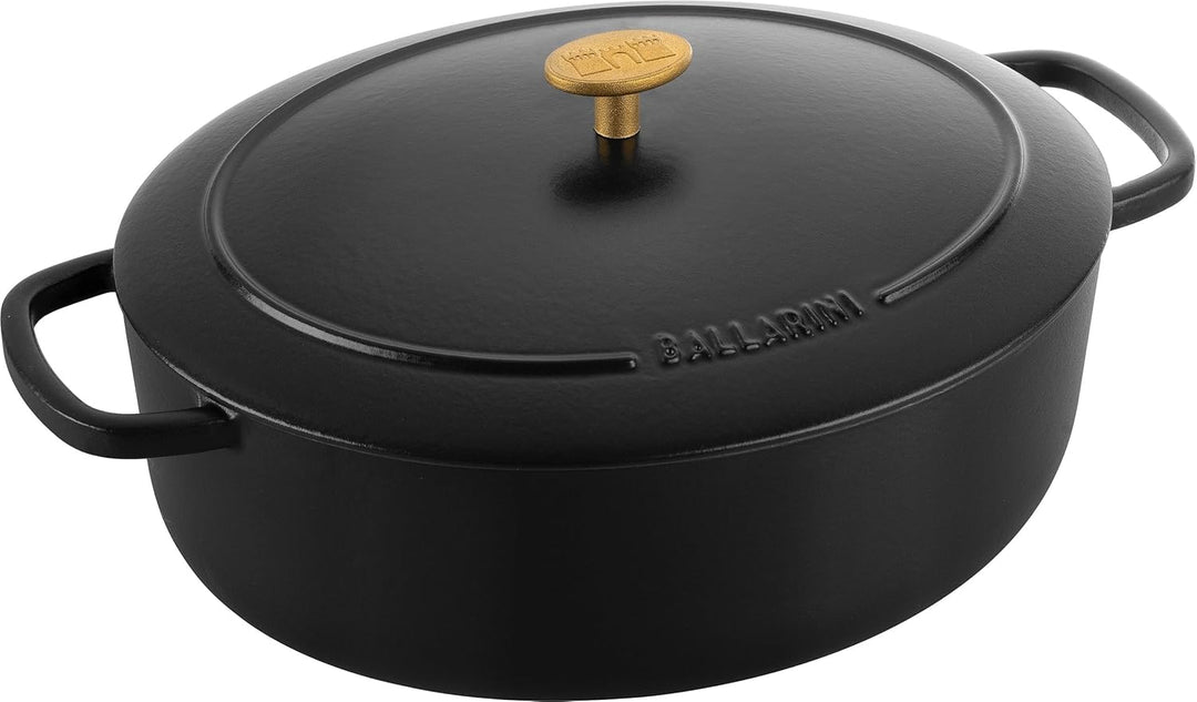 BALLARINI Bellamonte Auflaufform, Bräter, Dutch Oven, Emailliertes Gusseisen, Oval, 31 cm, 5,5 L, Sc