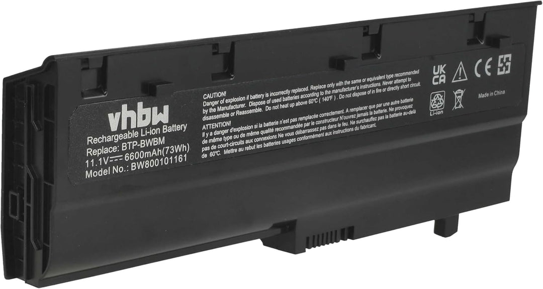 vhbw Akku kompatibel mit Medion Akoya MD96582, MD96640, MD96663 Notebook (6600mAh, 11,1V, Li-Ion)