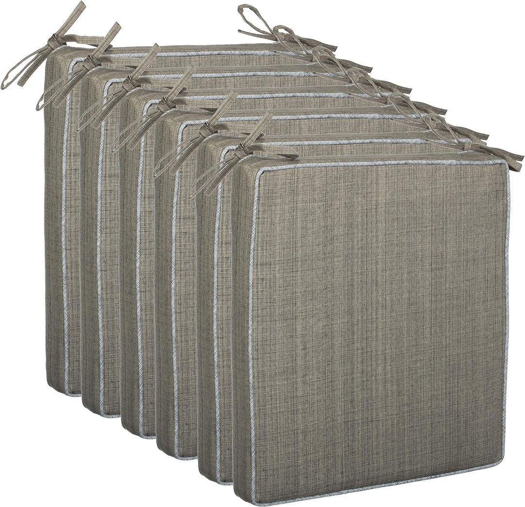 Brandsseller Outdoor Garten Sitzkissen Auflagen Kissen mit Paspel - Leinenoptik Uni - Schmutz- und W