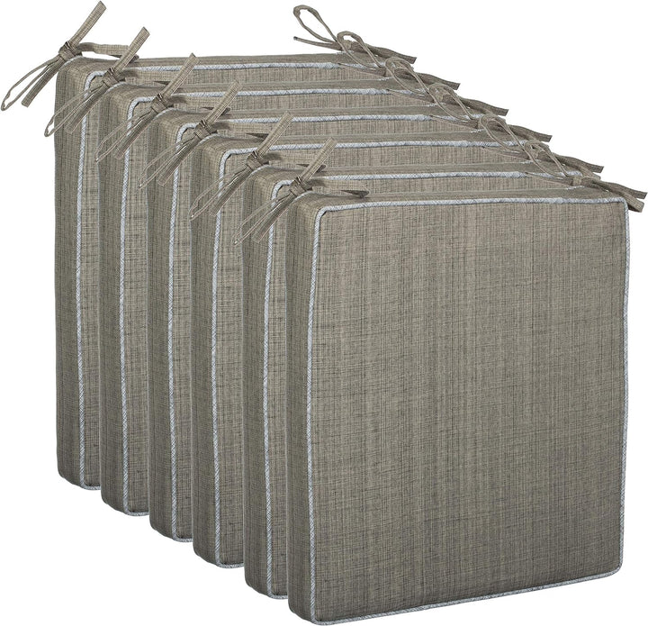 Brandsseller Outdoor Garten Sitzkissen Auflagen Kissen mit Paspel - Leinenoptik Uni - Schmutz- und W