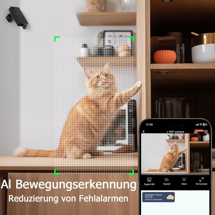 Digimor Mini Kamera Überwachung Innen | Mini Überwachungskamera 8-10hr Akkulaufzeit, 4K HD Mini Kame