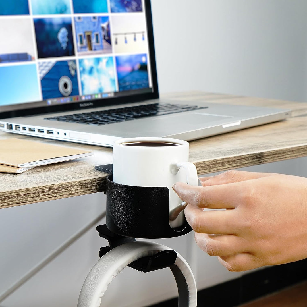 BELLE VOUS 2-in-1 Headset Halterung & Getränkehalter Tisch Set - Multifunktionaler Untertisch-Kopfhö