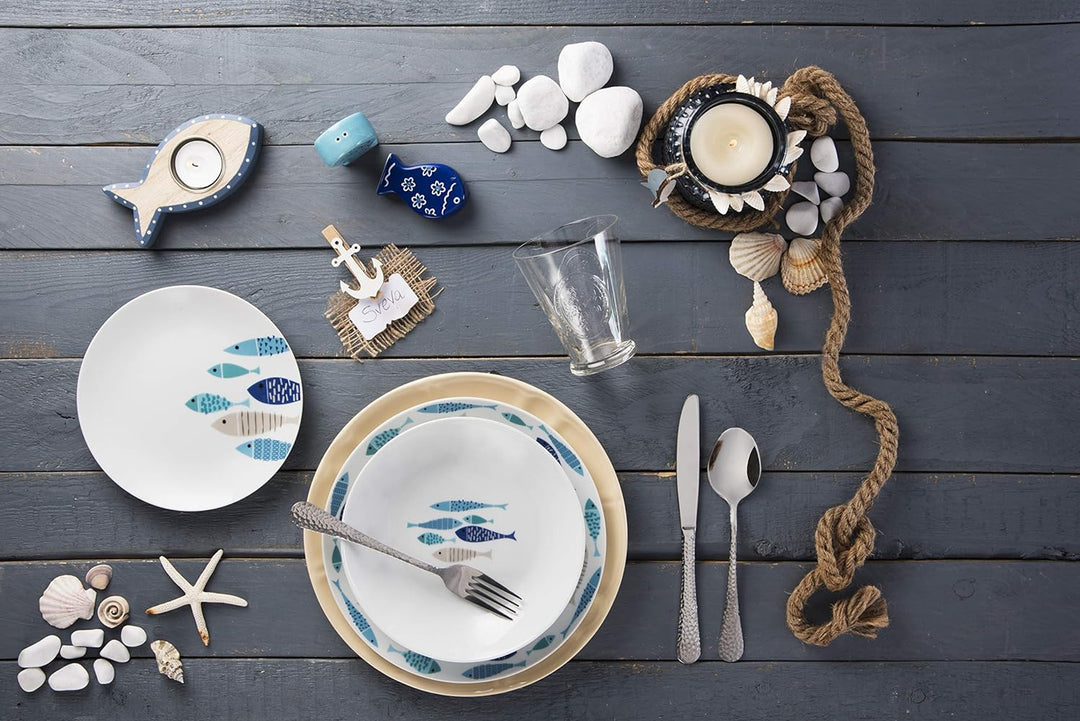 Excelsa Ocean North Sea Teller-Set, 18-teilig, Porzellan