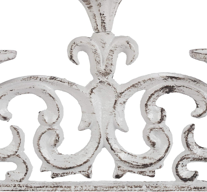 Relaxdays Kerzenständer antik, 5-armig, Kerzenhalter Stumpenkerzen, Shabby Chic, Gusseisen, HBT 20 x