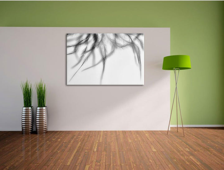 Pixxprint zarte Pinke Federn als Leinwandbild | Grösse: 100x70 cm | Wandbild | Kunstdruck | fertig b