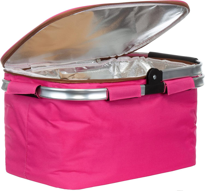 Brandsseller Einkaufskorb 26 Liter Faltbarer Kühlkorb mit Deckel Einkaufstasche Picknickkorb mit Rei