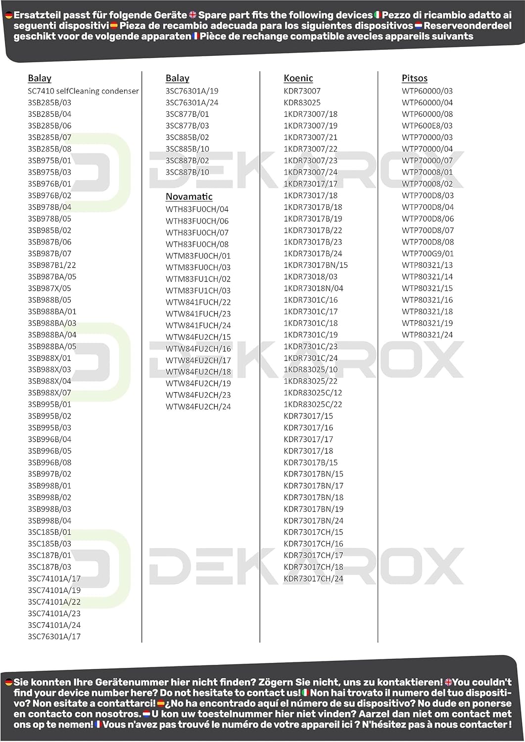 DEKAROX Türverriegelung Türschloss für Bosch Siemens 623797 00623797 für Trockner Waschtrockner wie