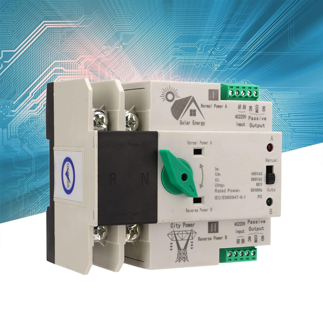 Mini ATS 2P Automatischer Transferschalter, Dual Power Switch Din Rail Typ Automatischer Transfersch