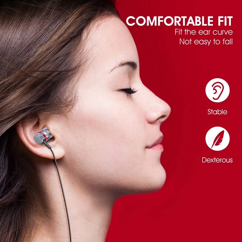 HIFI WALKER A1, in Ear Kopfhörer Kabel mit Mikrofon und Lautstärkeregler HiFi Stereo Geräuschisolier