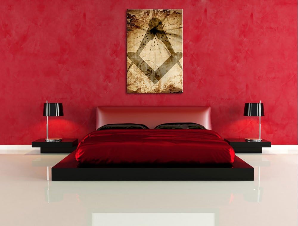 Freimauer Symbol Format: 100x70 auf Leinwand, XXL riesige Bilder fertig gerahmt mit Keilrahmen, Kuns
