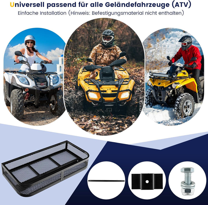 COSTWAY ATV-Frontladekorb, Frontgepäckkorb, Gepäckträgerkorb, ATV/UTV-Zubehör-Aufbewahrungskorb, ATV