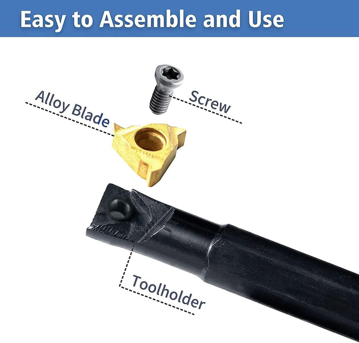 BOFRHME Drehmaschinen-Gewinde-Werkzeuge, 6 Stück, 3 Bohrstangen mit Drehschaft mit 3 Teilen aus Hart