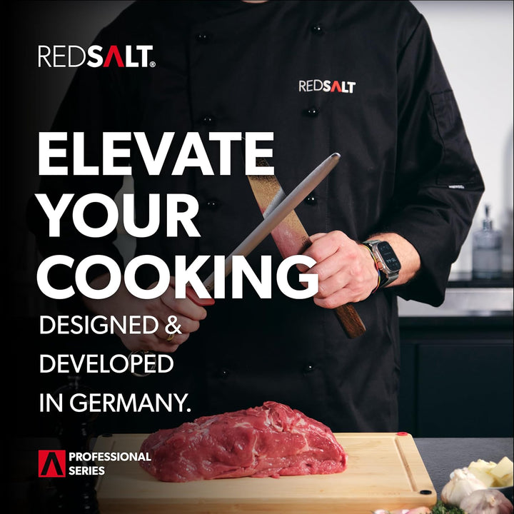 REDSALT® innovatives Bambus Holz Schneidebrett XL 50x36x2,5cm | beidseitig rutschfest antibakteriell