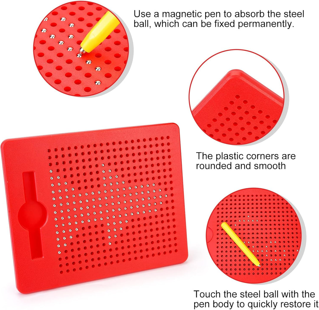 POFIBO Magnetische Zeichentafel - 2 StĂŒck Magnetisches Zeichenbrett mit Kugeln und Stift Kleine Magn