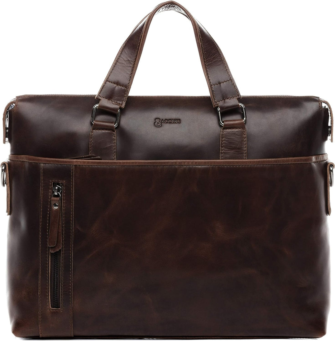BACCINI Laptoptasche mit abnehmbaren Schultergurt LEANDRO aus Premium Leder I Business-Tasche gross