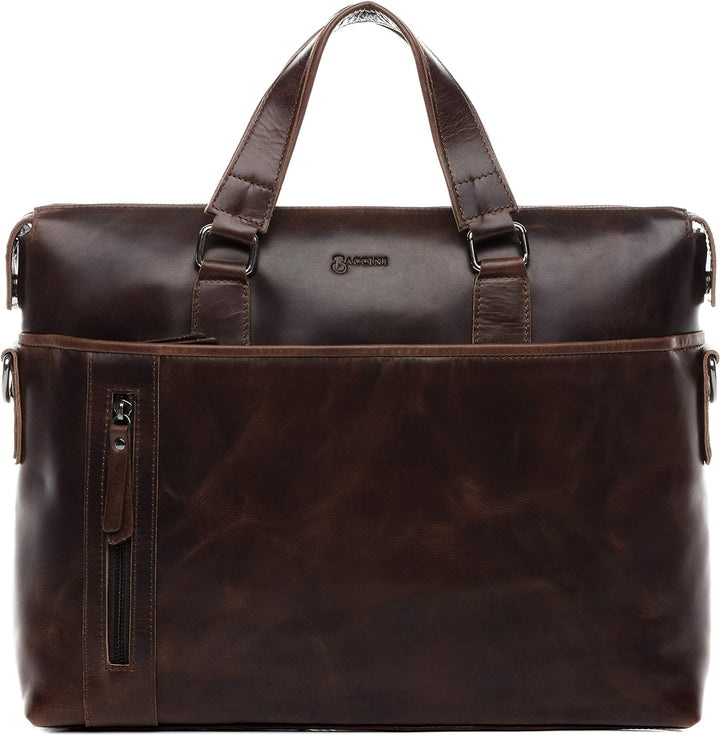 BACCINI Laptoptasche mit abnehmbaren Schultergurt LEANDRO aus Premium Leder I Business-Tasche gross