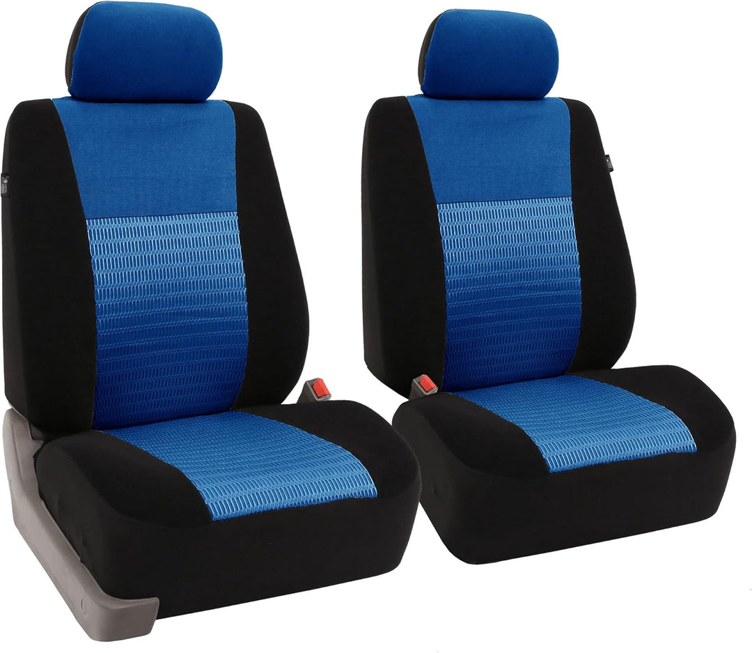 FH Group Autositzbezüge vorne Set 3D Air Mesh - Sitzbezüge für niedrige Rückenlehne Autositze mit Ab