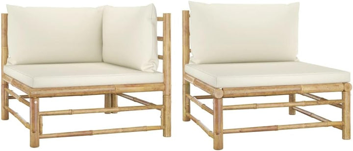 vidaXL Gartenmöbel 2-TLG. mit Kissen Ecksofa Mittelsofa Gartenset Gartensofa Lounge Sofa Garnitur Si
