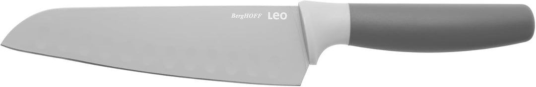 BergHOFF Leo Santokumesser mit Antihaftbeschichtung aus Keramik, mit weichem Griff, 17 cm, Edelstahl