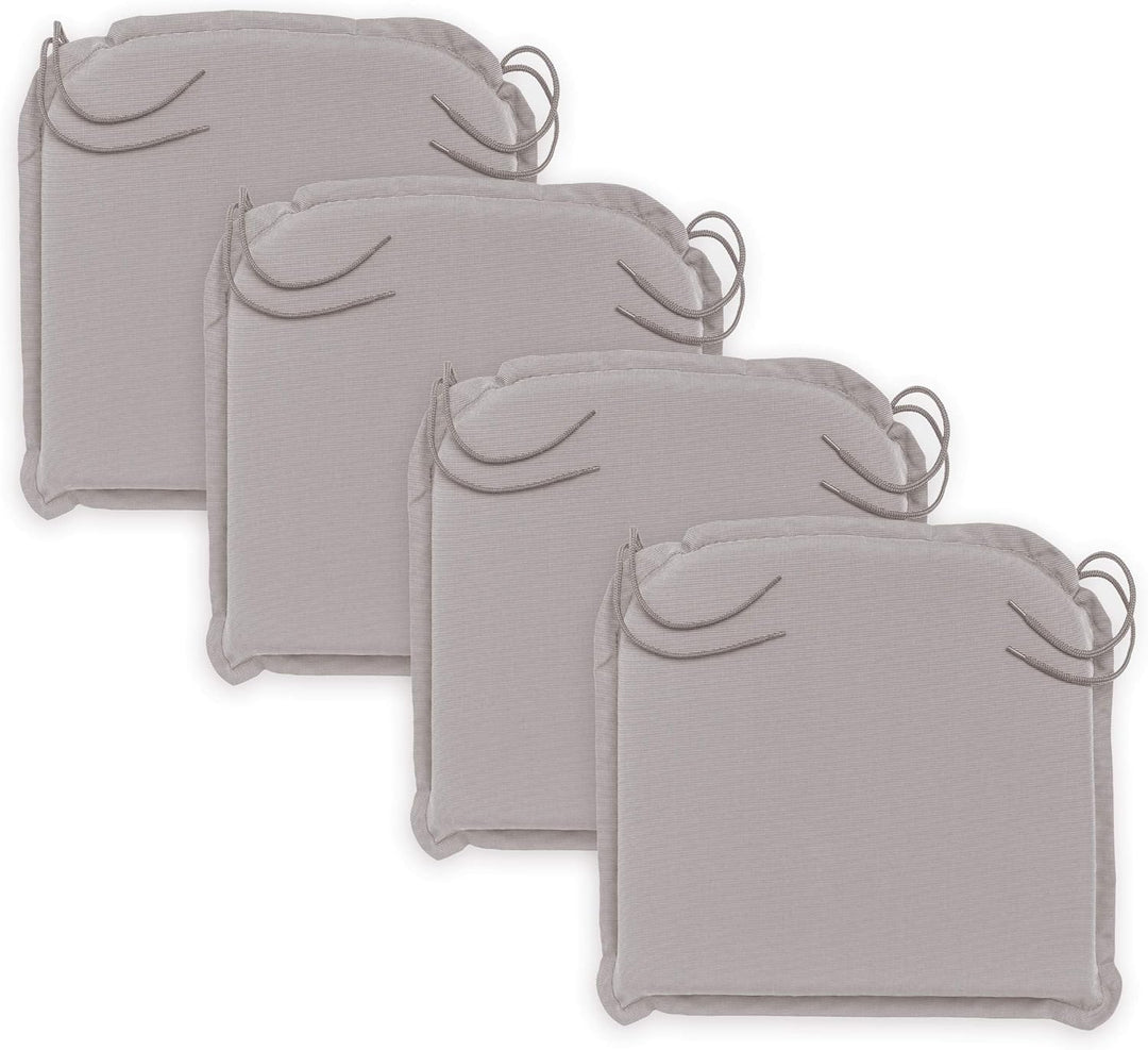 Traumnacht Komfort 4er Set Stuhlkissen/Sitzkissen Outdoor taupe, Bezug abnehmbar, mit Eckbändern, 44