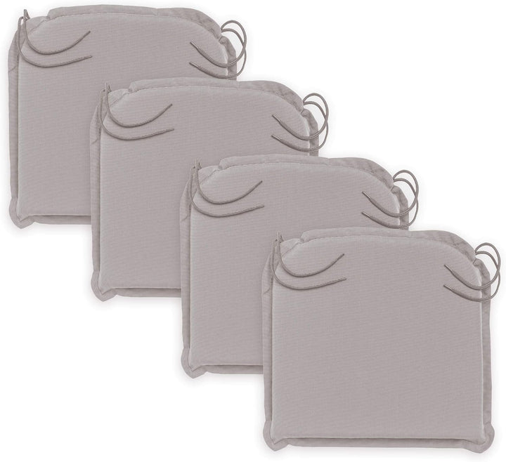 Traumnacht Komfort 4er Set Stuhlkissen/Sitzkissen Outdoor taupe, Bezug abnehmbar, mit Eckbändern, 44