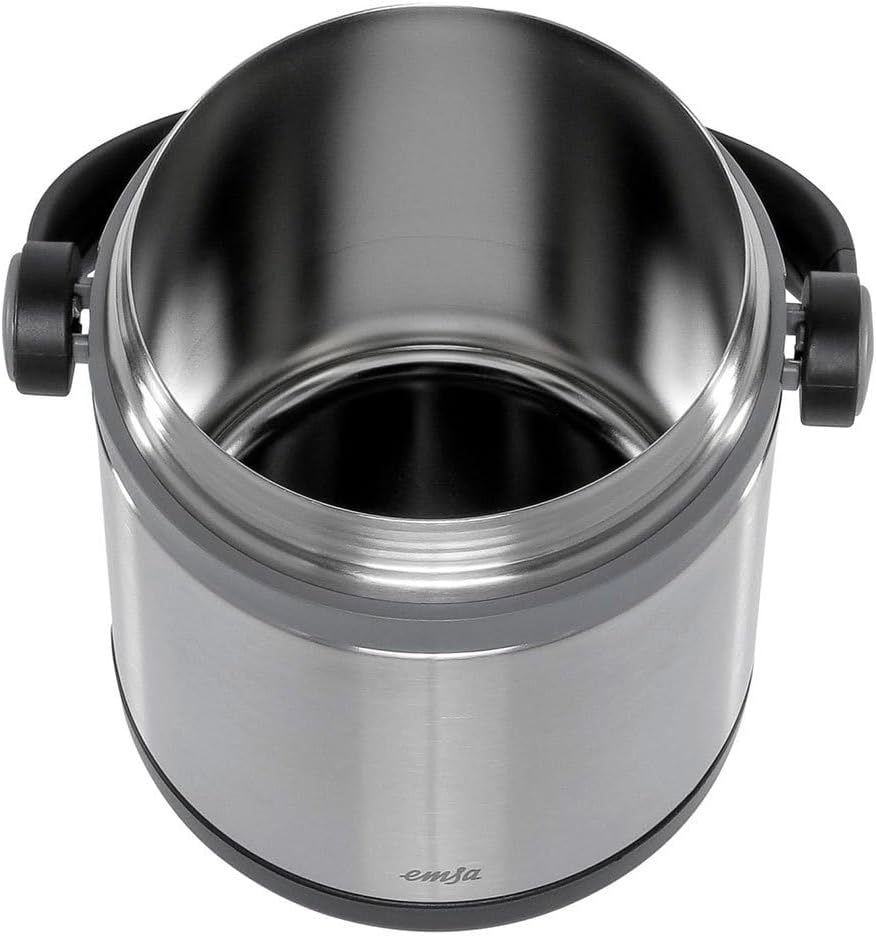 EMSA 509244 MOBILITY Isolier-Speisegefäss 1,2 L Edelstahl Schwarz - 100 % dicht - warme Mahlzeit - h