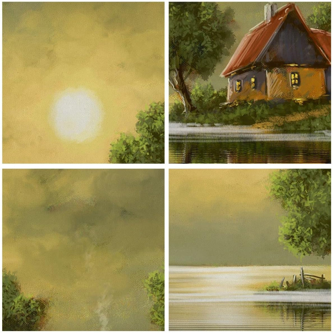 Wandbilder Dekoration Wohnzimmer Boot Wasser Hütte Panorama Bilder auf Leinwand 120x50cm Leinwandbil