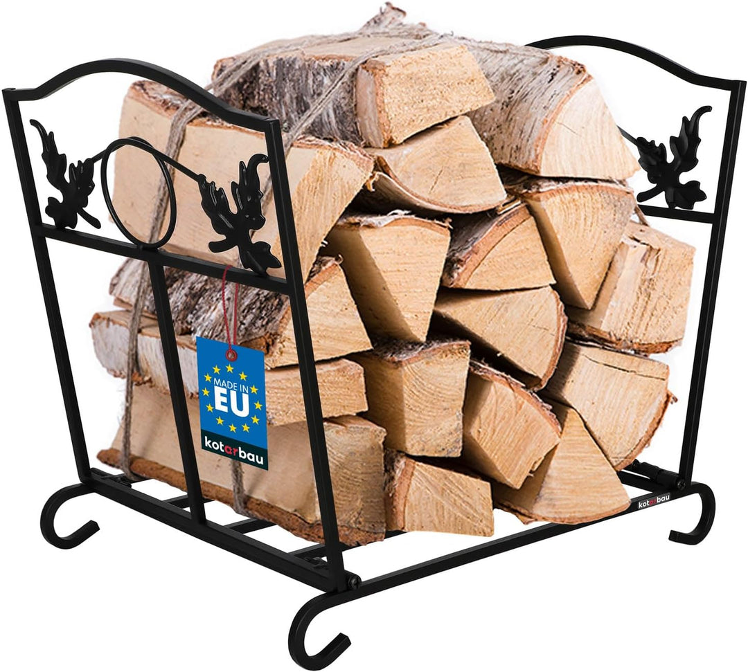 KOTARBAU® Kaminholzregal Innen Brennholzregal Aussen Faltbar Pulverbeschichteter Stahl Holzregal Feu
