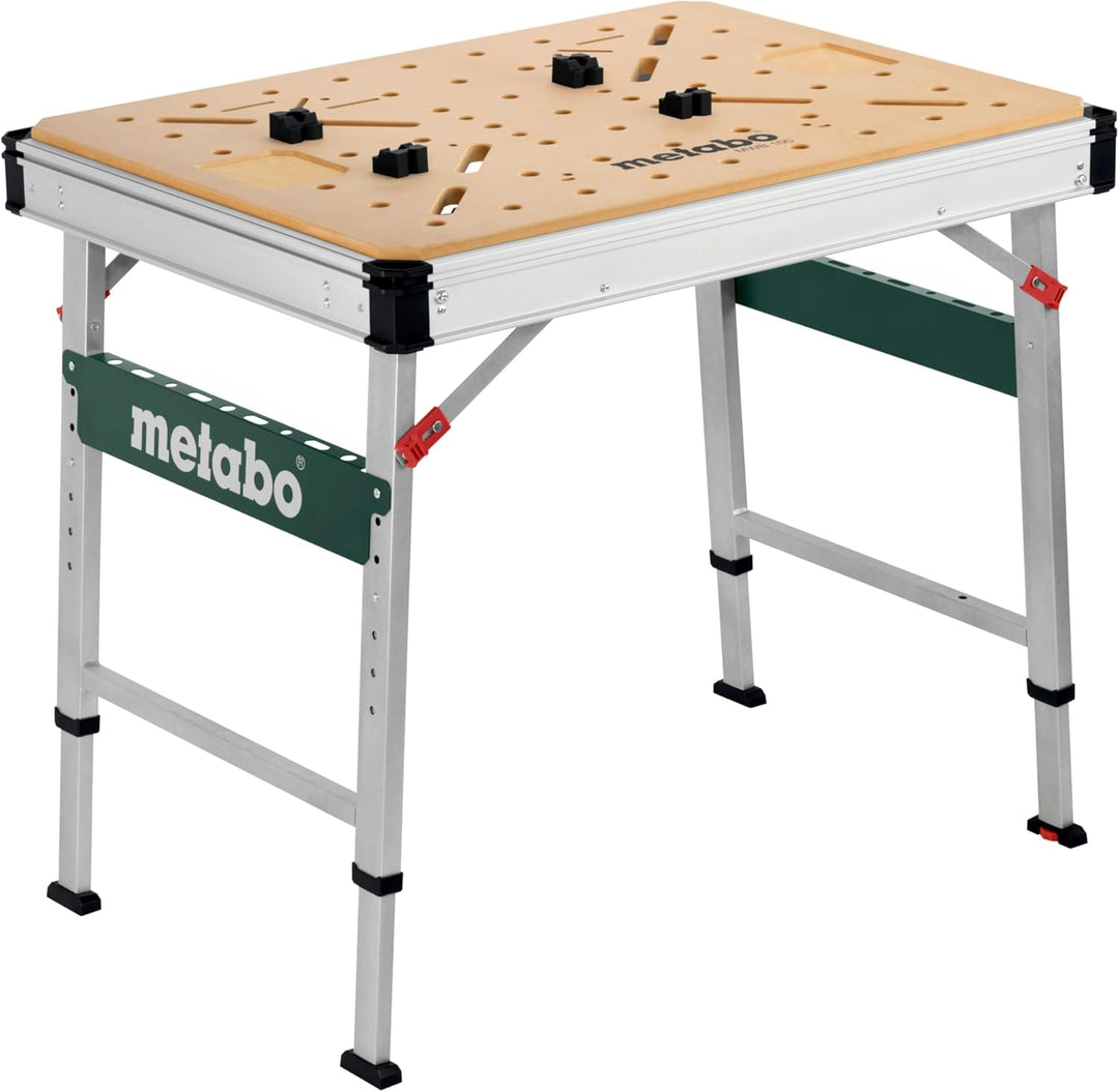 Metabo Multifunktionstisch MWB 100, mobile Werkbank, Arbeitstisch, Werkbank mit höhenverstellbaren S