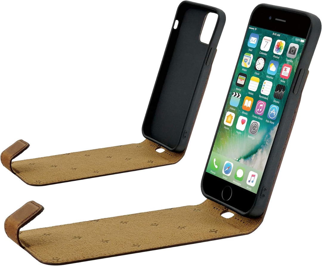 Suncase Original Flip-Style (Ultra-Slim) kompatibel mit iPhone 12 Pro (6.1") Hülle Ledertasche Tasch