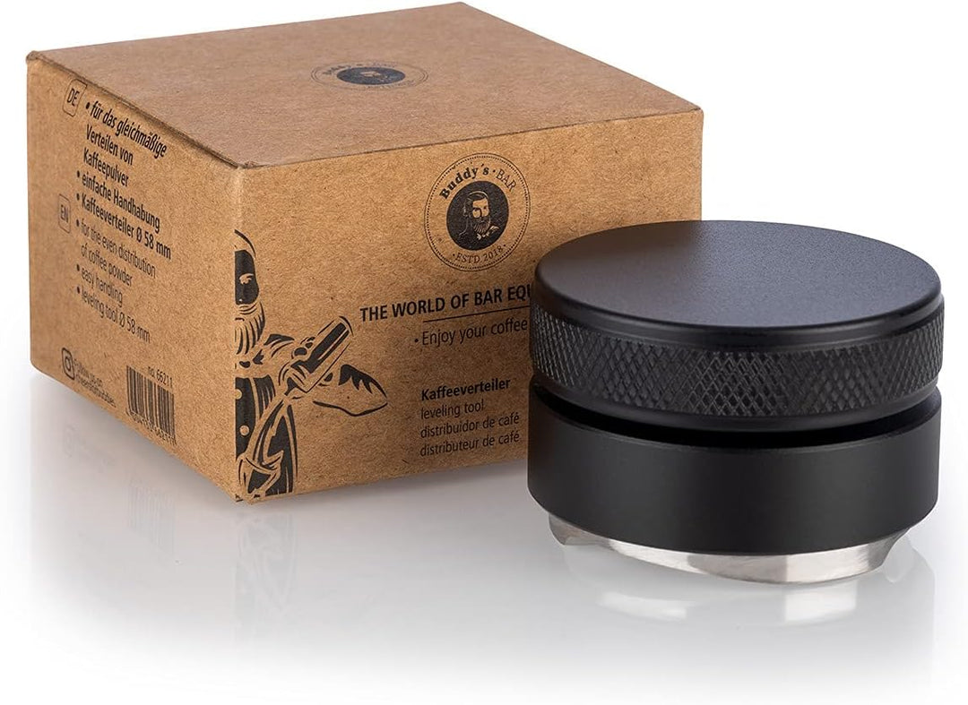 Buddy´s Bar - Barista Edition, Kaffeeverteiler, Ø 51 mm Base, H: 3,5 cm, Nivellierwerkzeug für Espre